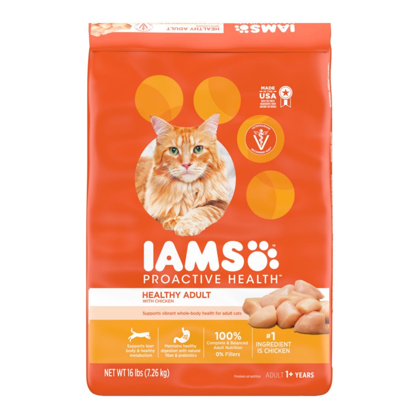 IAMS Proactive Health Adult Dry Cat Food Chicken, 1ea/22 lb