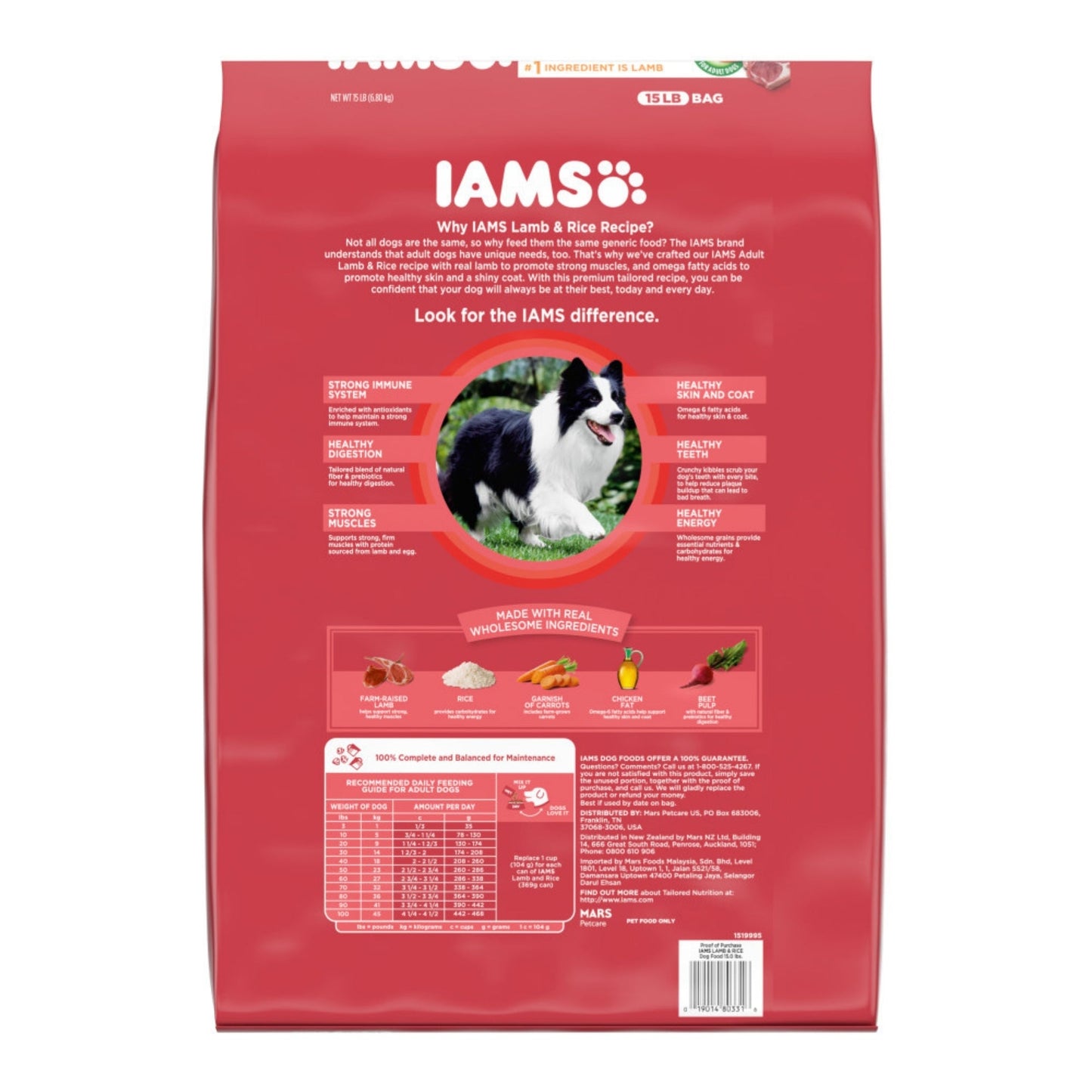 IAMS Minichunks Adult Dry Dog Food Lamb & Rice 1ea/15 lb