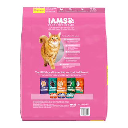 IAMS Proactive Health Sensitive Digestion & Skin Adult Dry Cat Food Turkey 1ea/13 lb