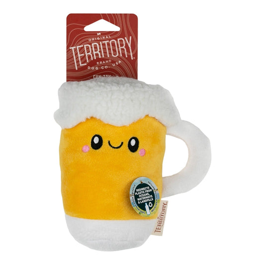 Territory Dog Plush Squeaker Beer 6.5 Inch