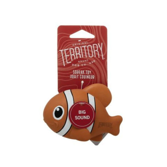 Territory Dog Latex Squeaker Clown Fish 4.5 Inch