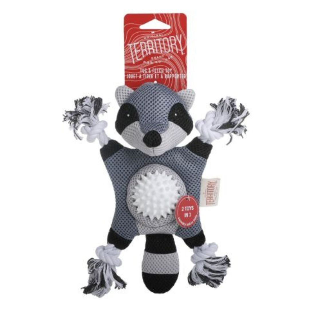 Territory Dog Toy 2 In 1 Raccoon 10 Inch