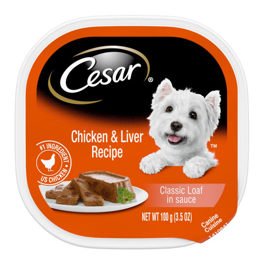 Cesar Classic Loaf in Sauce Adult Wet Dog Food Chicken & Liver 3.5oz. (Case of 24)