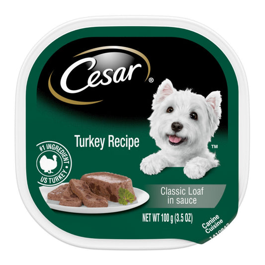 Cesar Classic Loaf in Sauce Adult Wet Dog Food Turkey 3.5oz. (Case of 24)