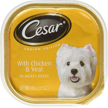 Cesar Classic Loaf in Sauce Adult Wet Dog Food Chicken & Veal 3.5oz. (Case of 24)