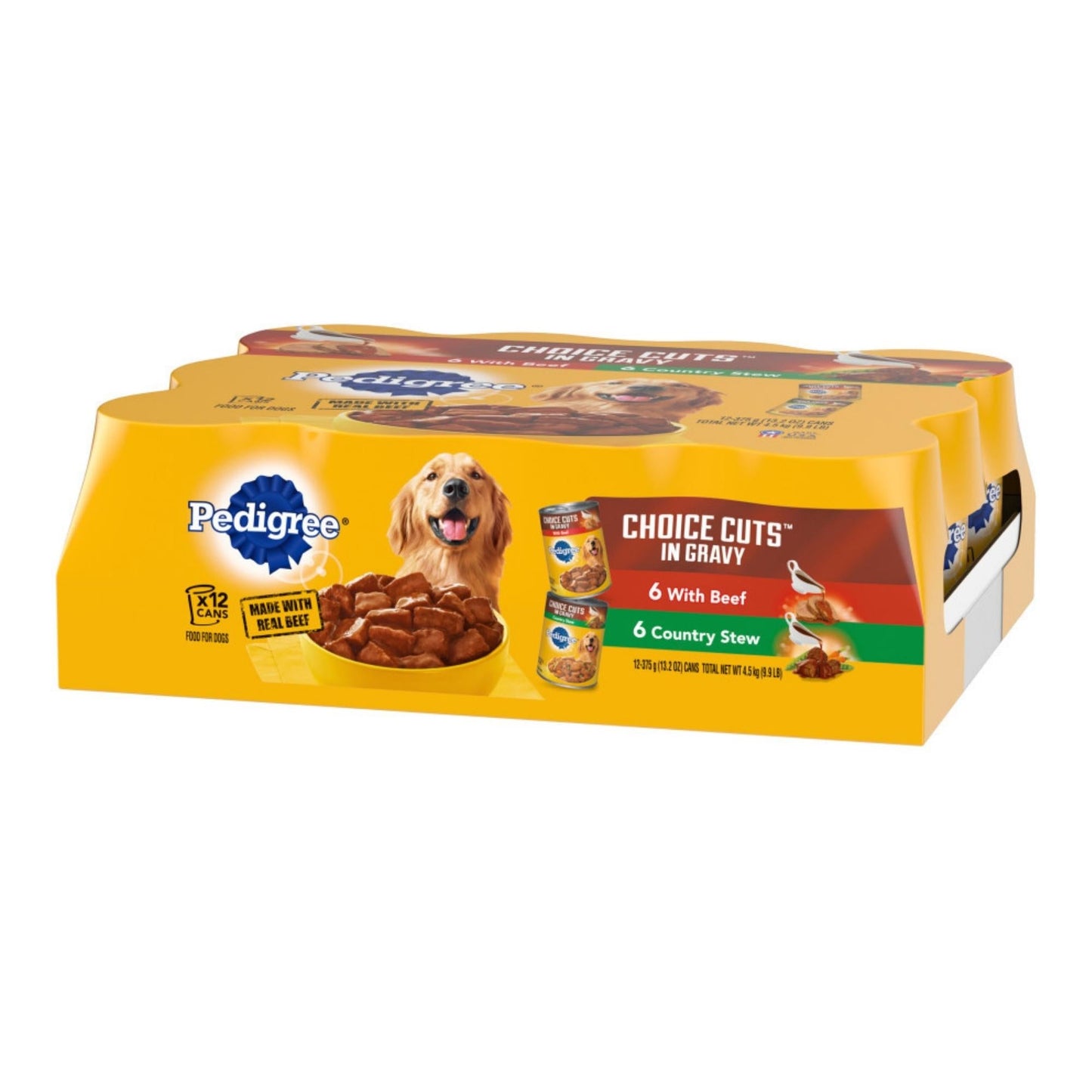 Pedigree Choice Cuts in Gravy Adult Wet Dog Food Variety Pack (Beef, Country Stew) 158.7oz. (Case of 12)