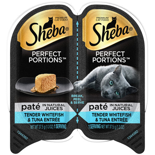 Sheba Perfect Portions Pate Wet Cat Food Tender Whitefish & Tuna 24ea/2.6 oz