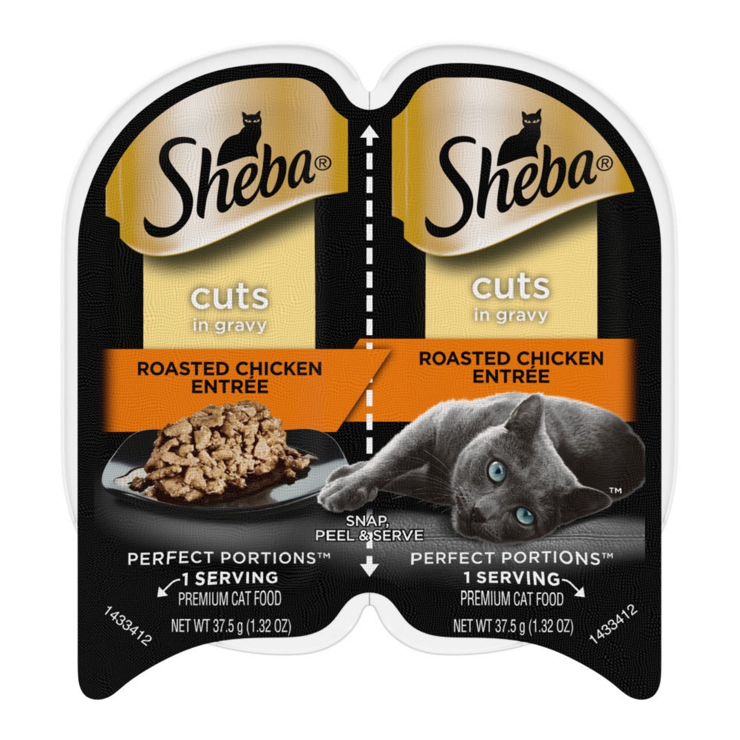 Sheba Perfect Portions Cuts in Gravy Wet Cat Food Roasted Chicken 24ea/2.6 oz, 24 pk