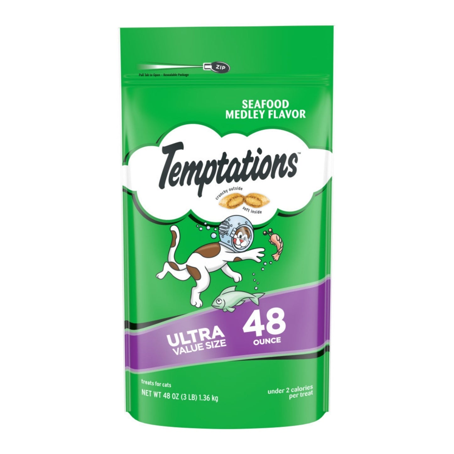 Temptations Classics Crunchy & Soft Adult Cat Treats Seafood Medley 1ea/48 oz