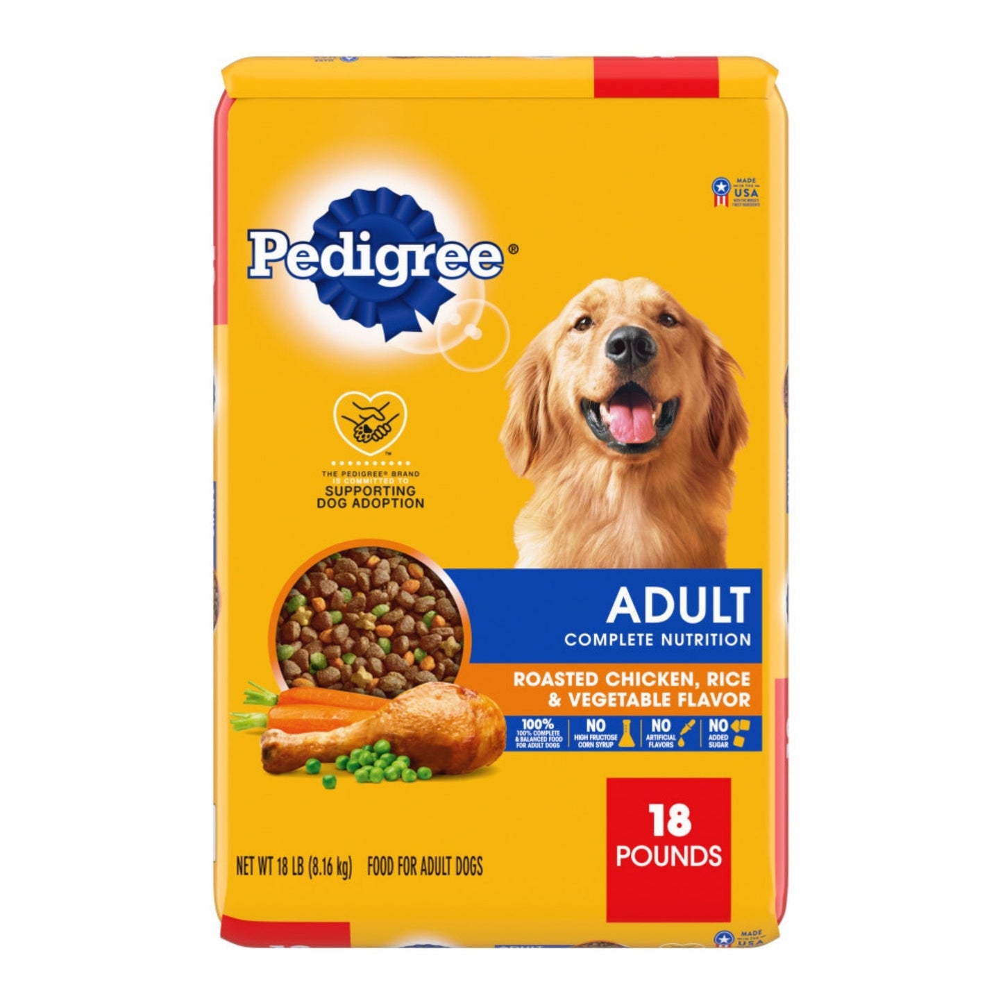 Pedigree Complete Nutrition Adult Dry Dog Food Roasted Chicken, Rice & Vegetable 1ea/18 lb