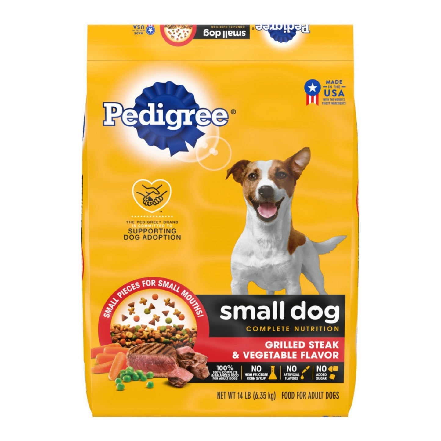 Pedigree Complete Nutrition Small Breed Adult Dry Dog Food Grilled Steak & Vegetable 1ea/14 lb