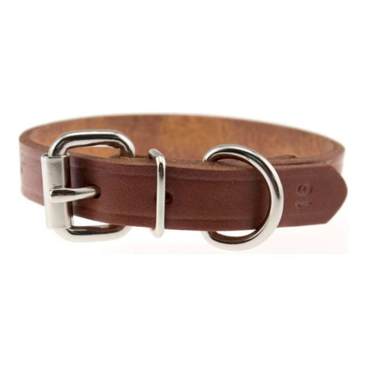 Omni Pet Omnipet Regular Bully Leather Collar Brown 1 x 25 in.