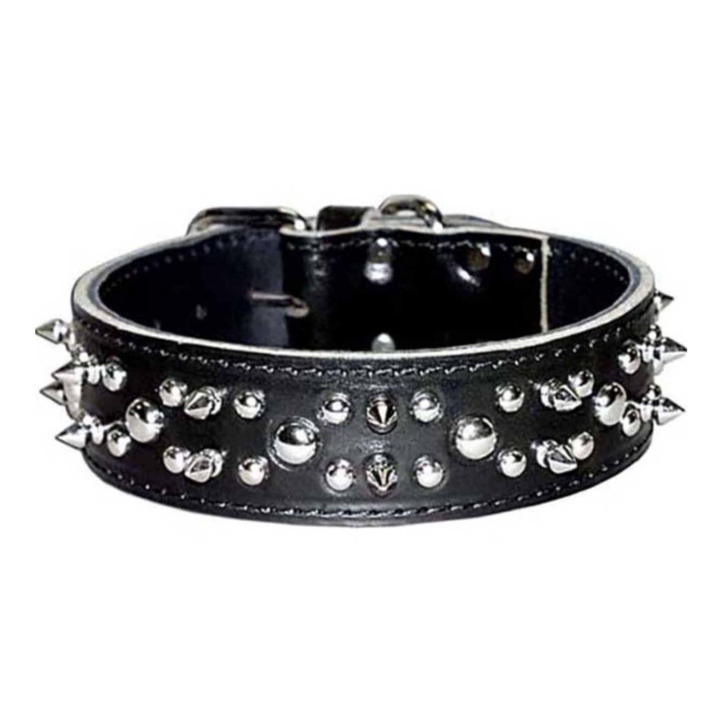 Omni Pet Latigo Leather Spike/Stud Dog Collar Black 1.75 x 26in.