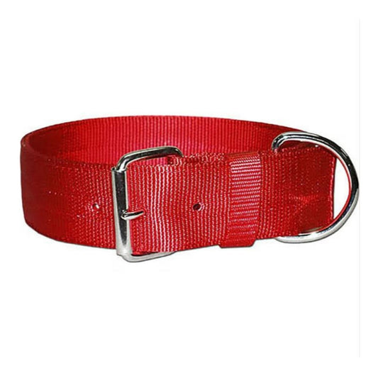 Omni Pet Bravo 2 Ply Nylon Dog Collar Red 2 x 21in.