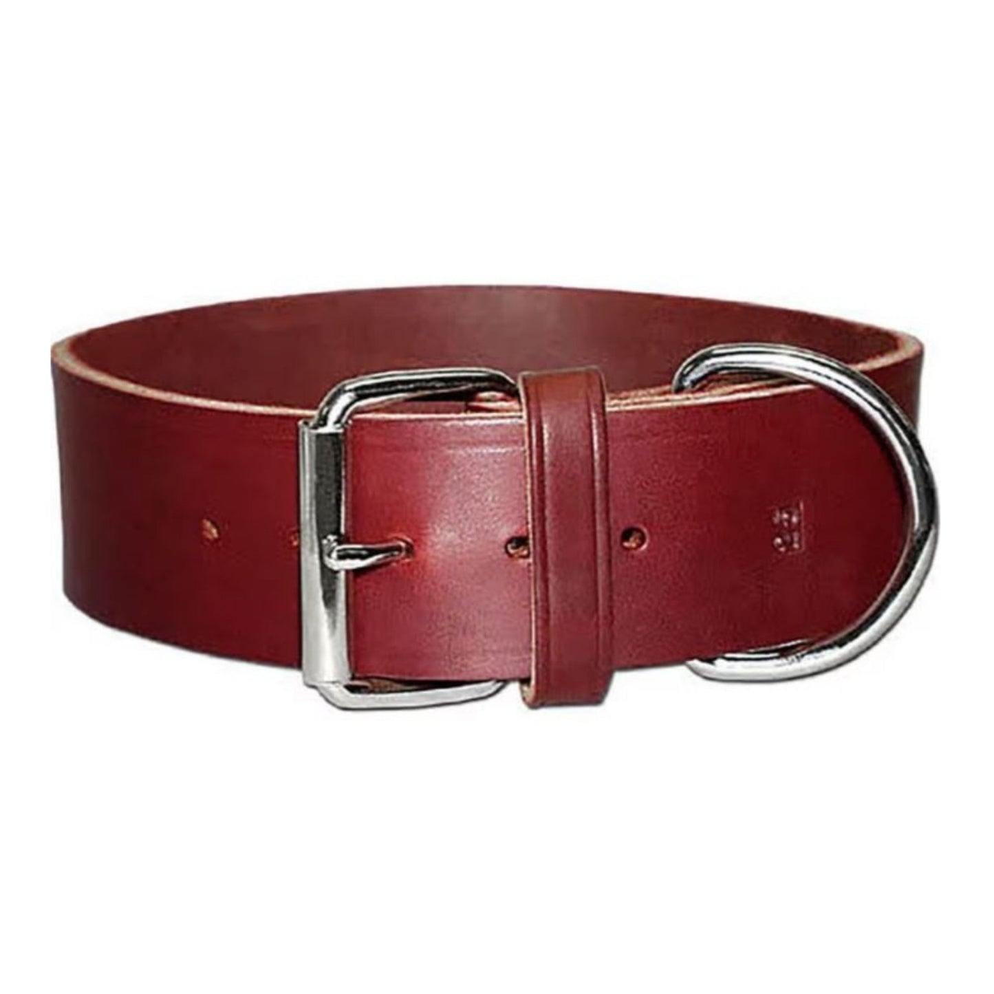 Omni Pet Latigo Leather 1 Ply Dog Collar Burgundy 2 x 25in.