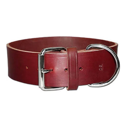 Omni Pet Latigo Leather 1 Ply Dog Collar Burgundy 2 x 29in.