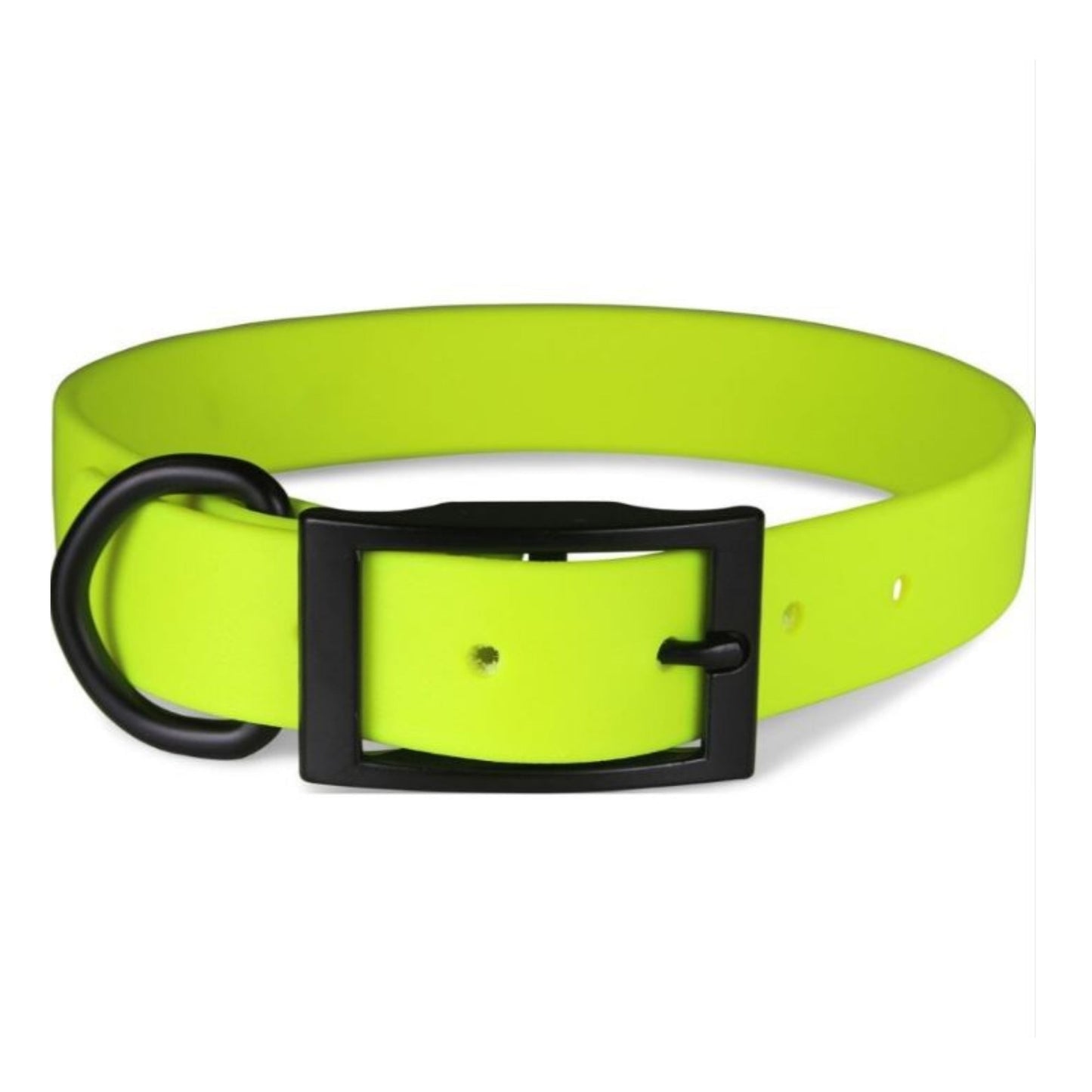 Omni Pet Zeta Biothane Dog Collar with Blk Hardware Neon Yellow  1 x 26in.