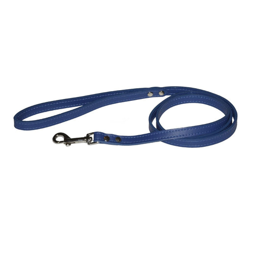 Omni Pet Leather Dog Leash Blue 1/2in. x 4ft.