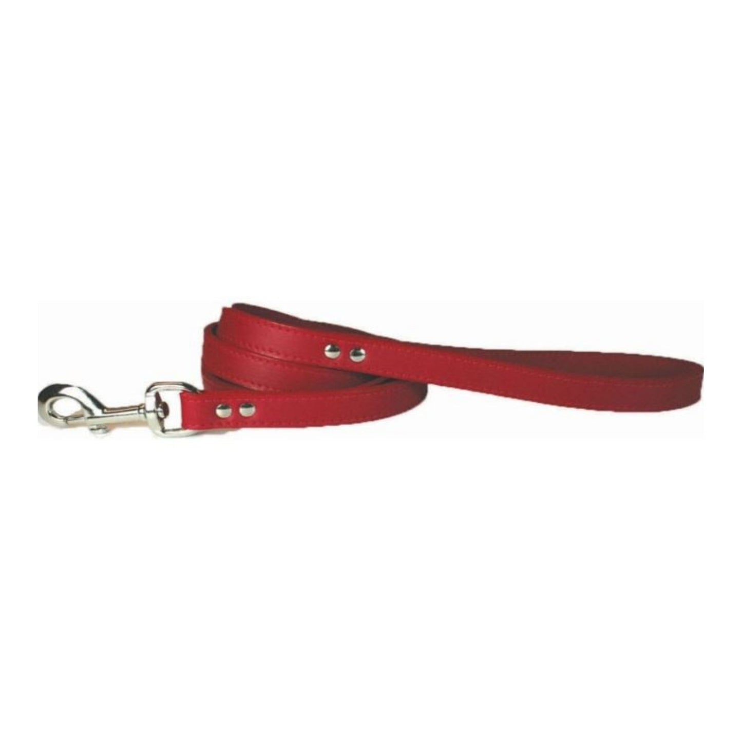 Omni Pet Leather Dog Leash Red 3/4in. x 4ft.