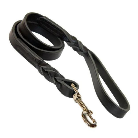 Omni Pet Omnipet Latigo Twist Leather Lead Black 3/8in. x 6ft.