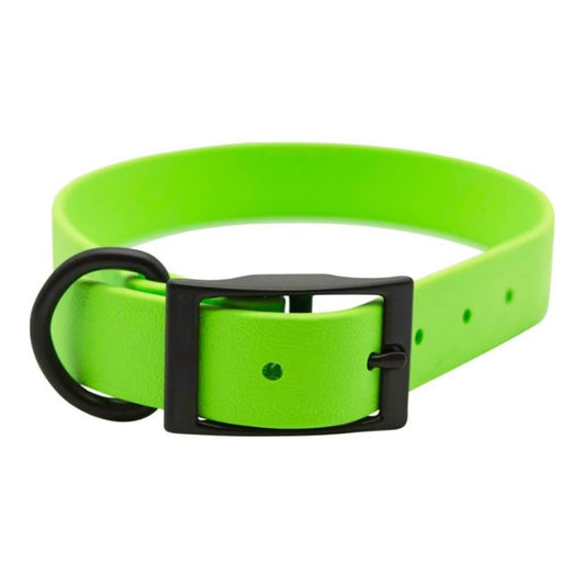 Omni Pet Zeta Biothane Dog Collar with Blk Hardware Lime Green 1 x 22in.