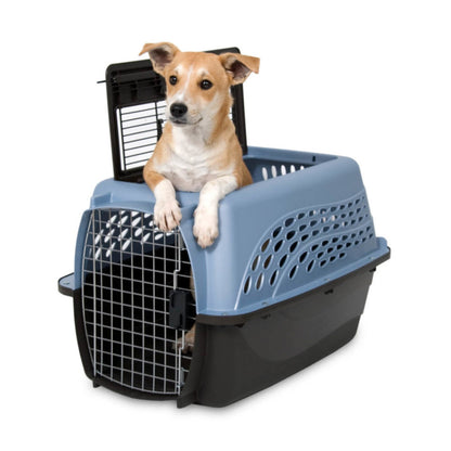 Petmate 2 Door Top Load Dog Kennel Pearl Ash Blue, Black 1ea/24 in