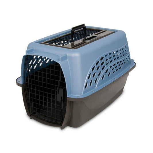 Petmate 2 Door Top Load Dog Kennel Pearl Ash Blue, Black 1ea/24 in