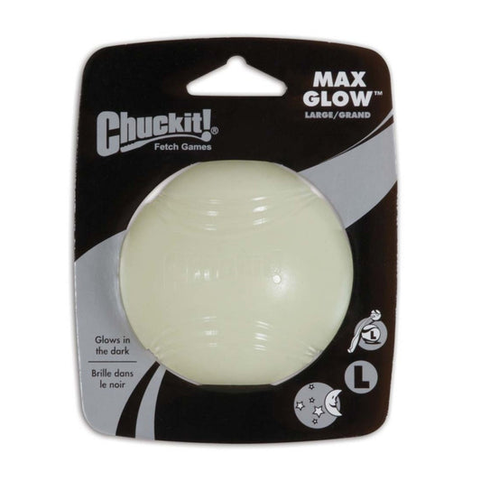 Chuckit! Max Glow Ball Dog Toy White 1ea/LG