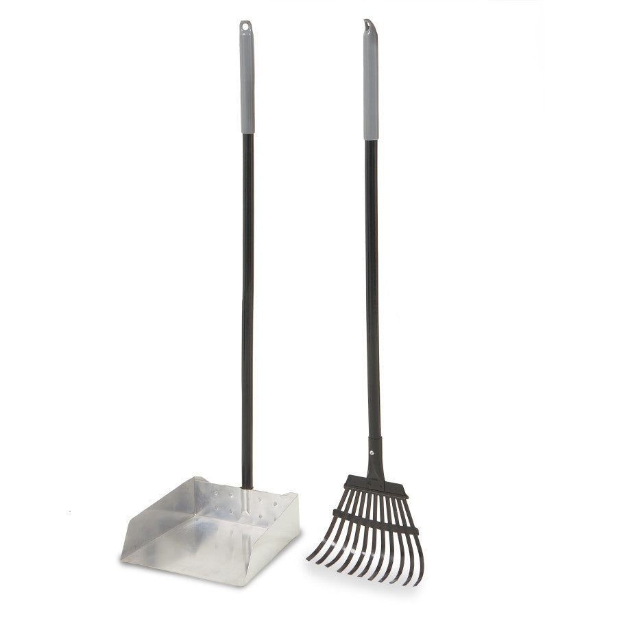 Petmate Clean Response Aluminum Rake & Pan Black/Silver 1ea/LG