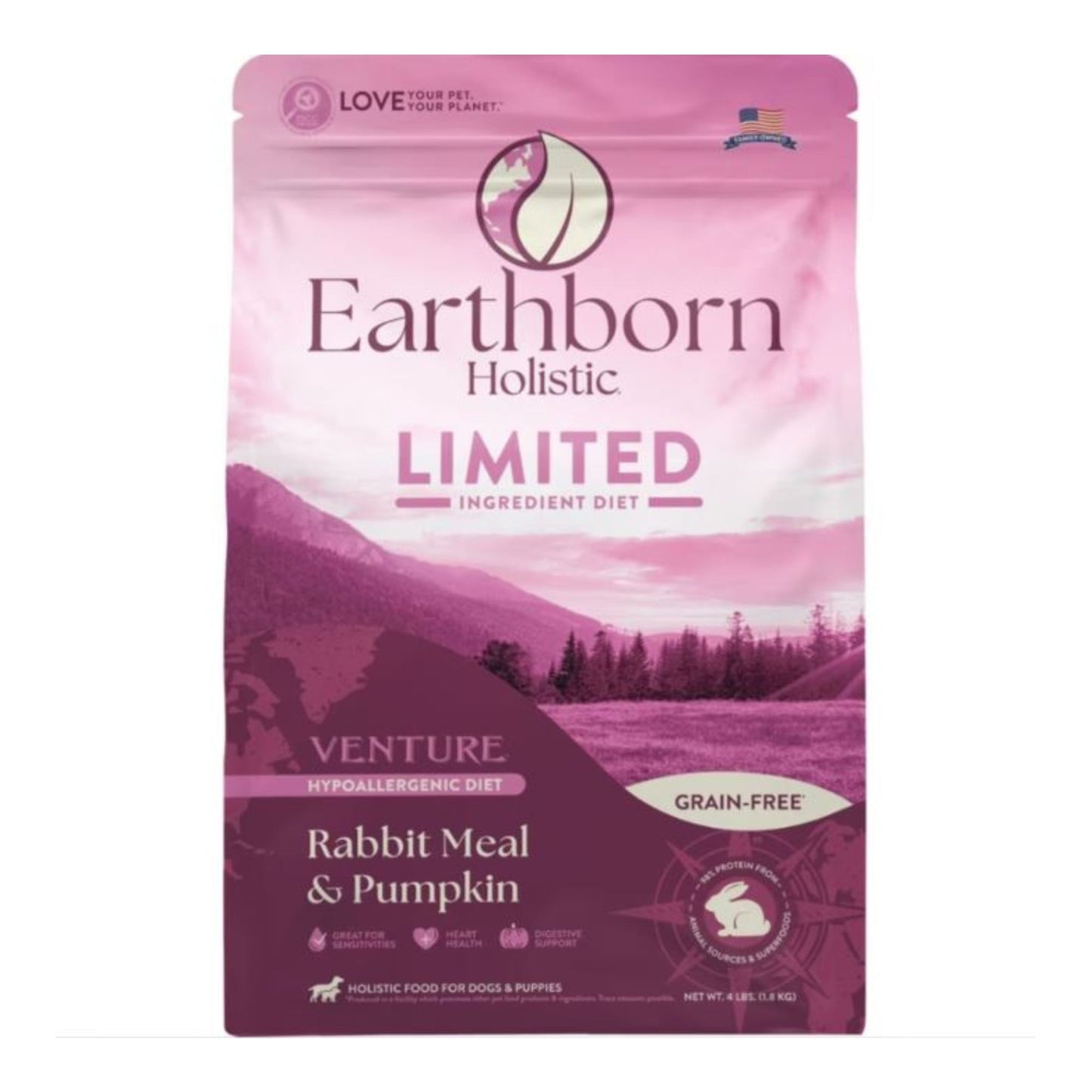 Earthborn Dog Venture Grain Free Rabbit Pumpkin 4Lb