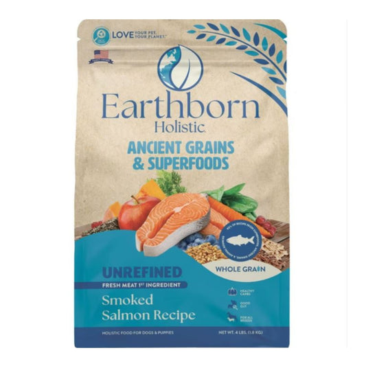 Earthborn Holistic Unrefined Whole Grain Dog Food Smoked Salmon  4 Lb