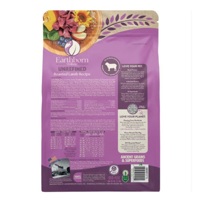 Earthborn Holistic Unrefined Whole Grain Dog Food Roasted Lamb 4 Lb