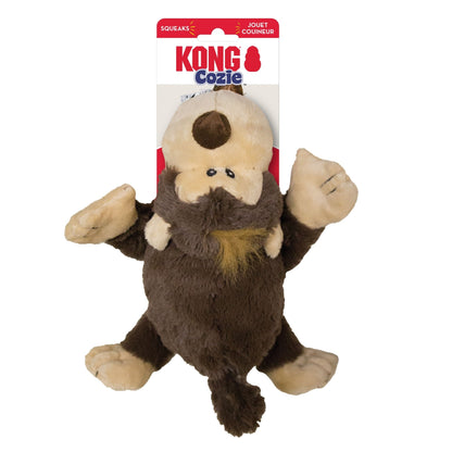 KONG Cozie Spunky Monkey Plush Dog Toy Brown 1ea/MD