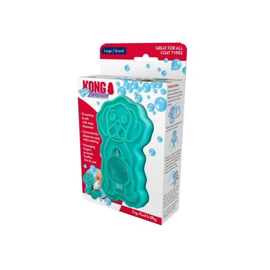 KONG ZoomGroom Bubbles Rubber Dog Grooming Brush 1ea/LG