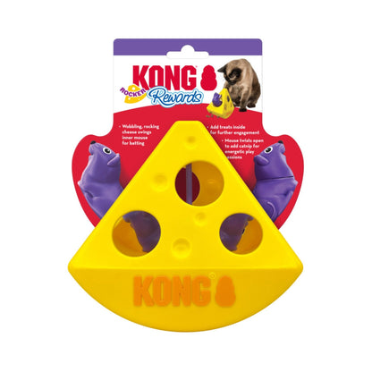 KONG Rewards Rocker Cheese Treat Dispenser Cat Toy 1ea/One Size