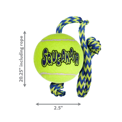 KONG Air Dog Squeaker Tennis Ball With Rope Dog Toy 1ea/MD