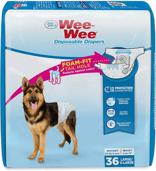 Four Paws Wee-Wee Disposable Dog Diapers Diaper 1ea/Large/XL (36 ct)