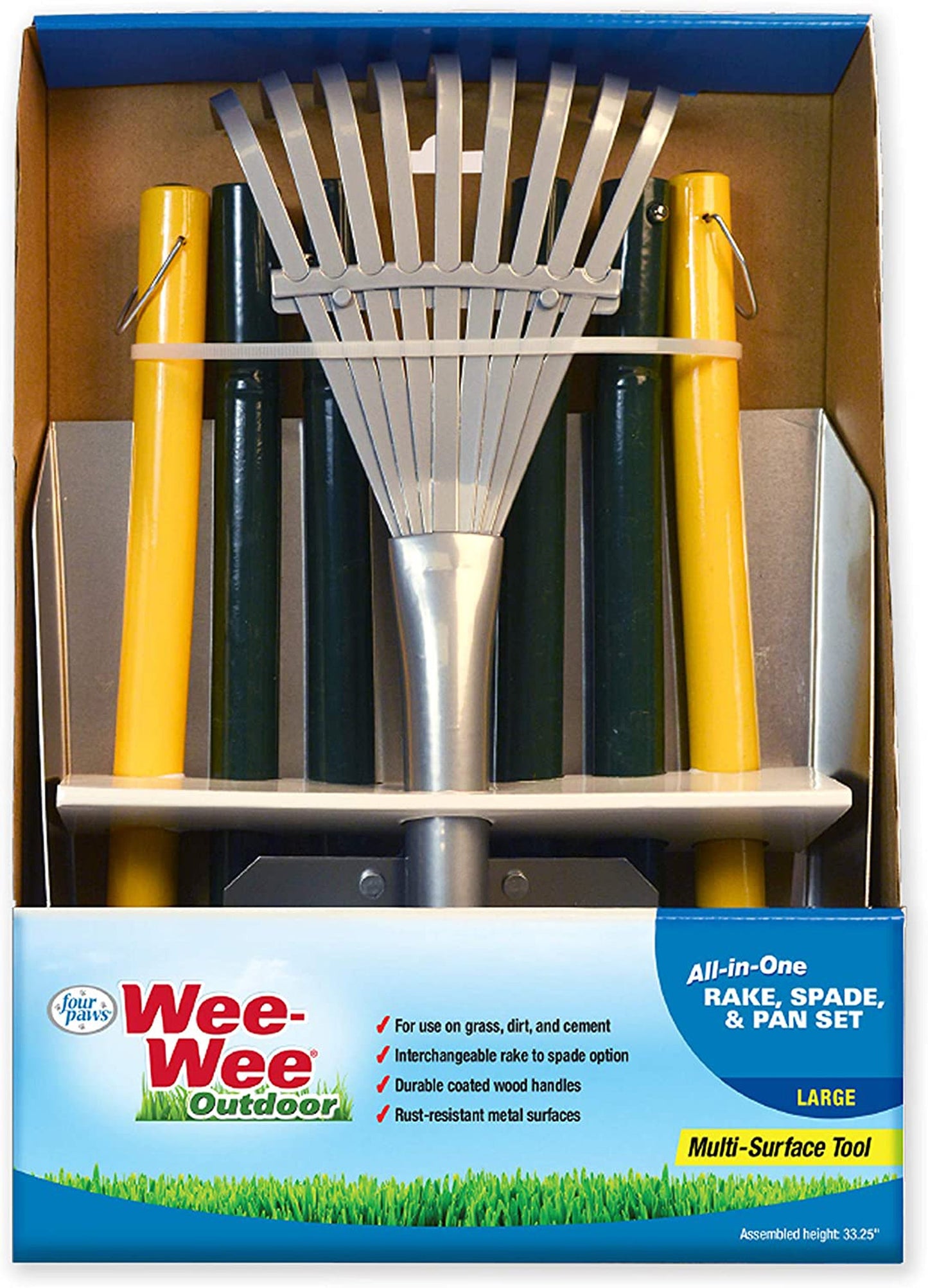 Four Paws Wee-Wee All-in-One Dog Poop Rake, Spade and Pan Set Rake, Spade & Pan 1ea/Large, 9.5 in X 10 in X 38 in