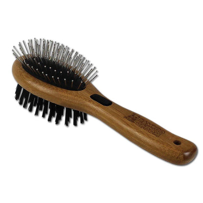 Bamboo Groom Combo Brush with Bristles and Pins Small/Medium