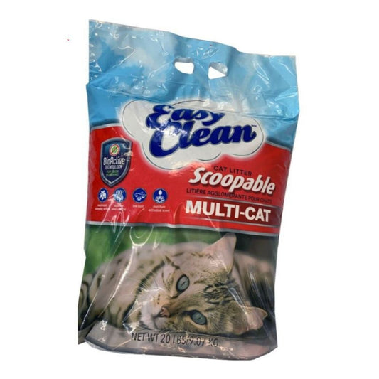 Easy Clean Multi-Cat Scoopable Cat Litter Odor Block 20 Lb