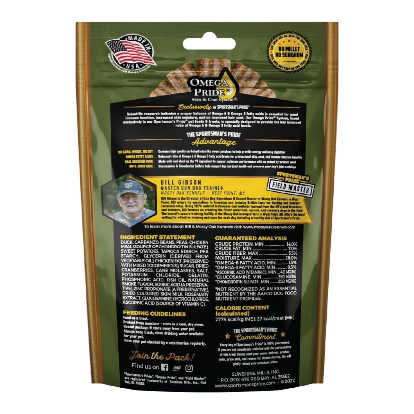 Field Master Active Hip & Joint Grainfree  Dog Treats Duck/Sweet Potato/Berry 5oz.