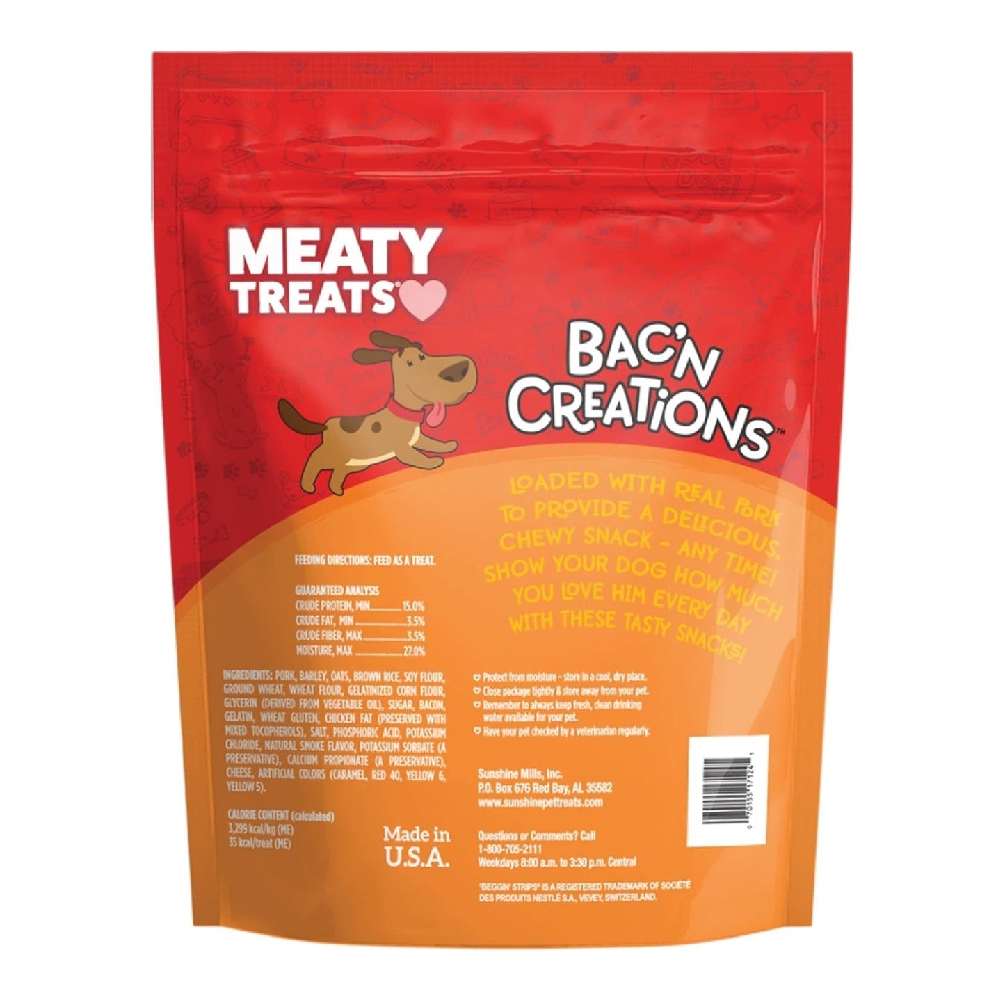 Meaty Treats Bac'N Creations Bacon/Cheese 40oz.