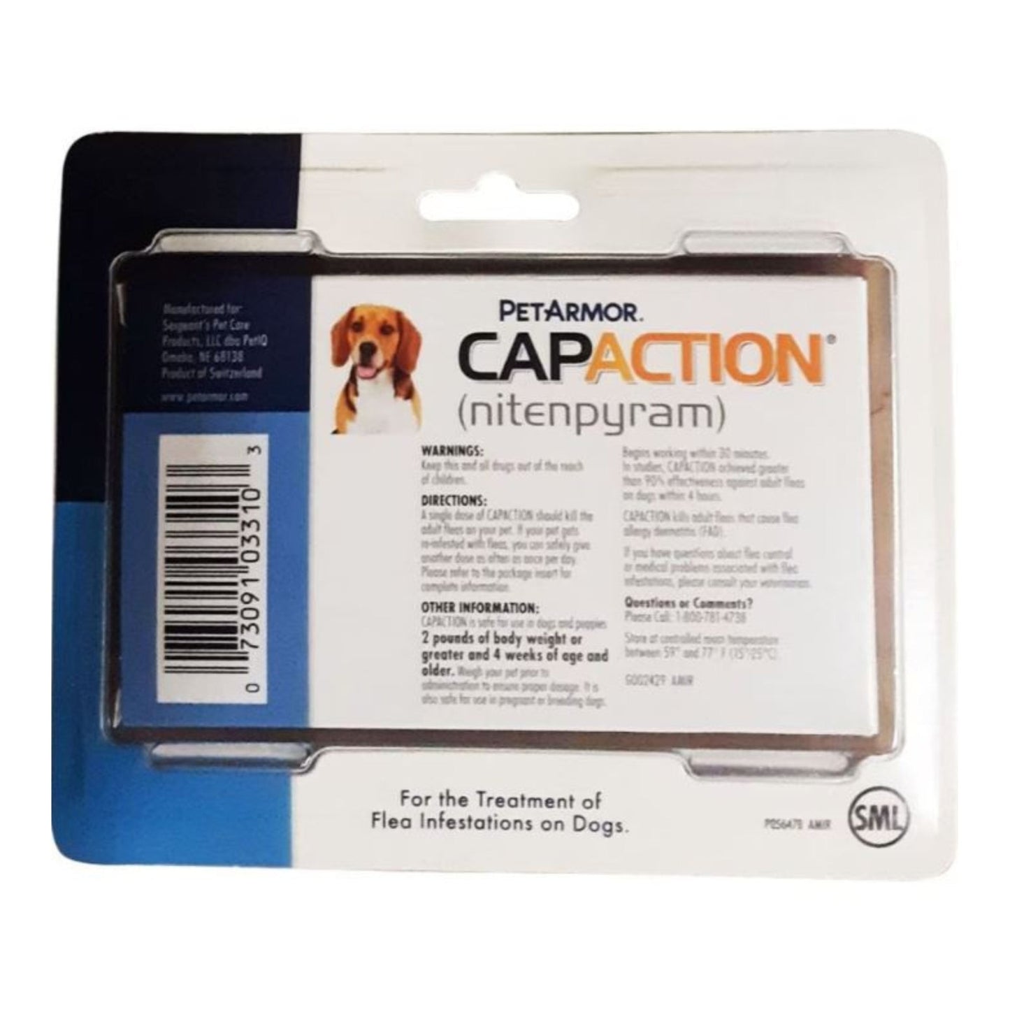 Petaction Capaction Flea Tabs Dog 2-25 Lb-6 Pk