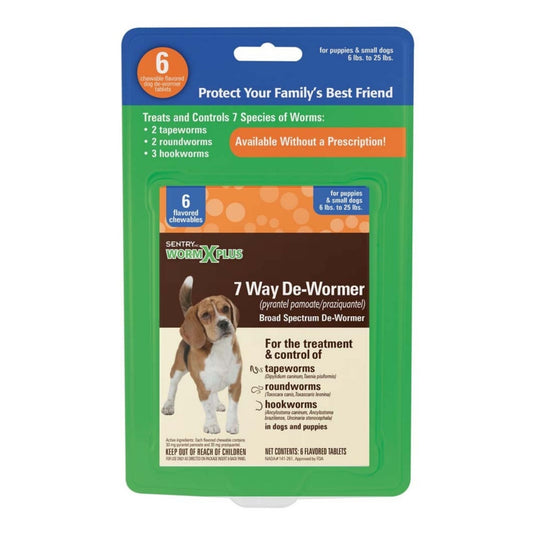 SENTRY Worm X Plus 7 Way De-Wormer for Small Dogs 1ea/6 ct