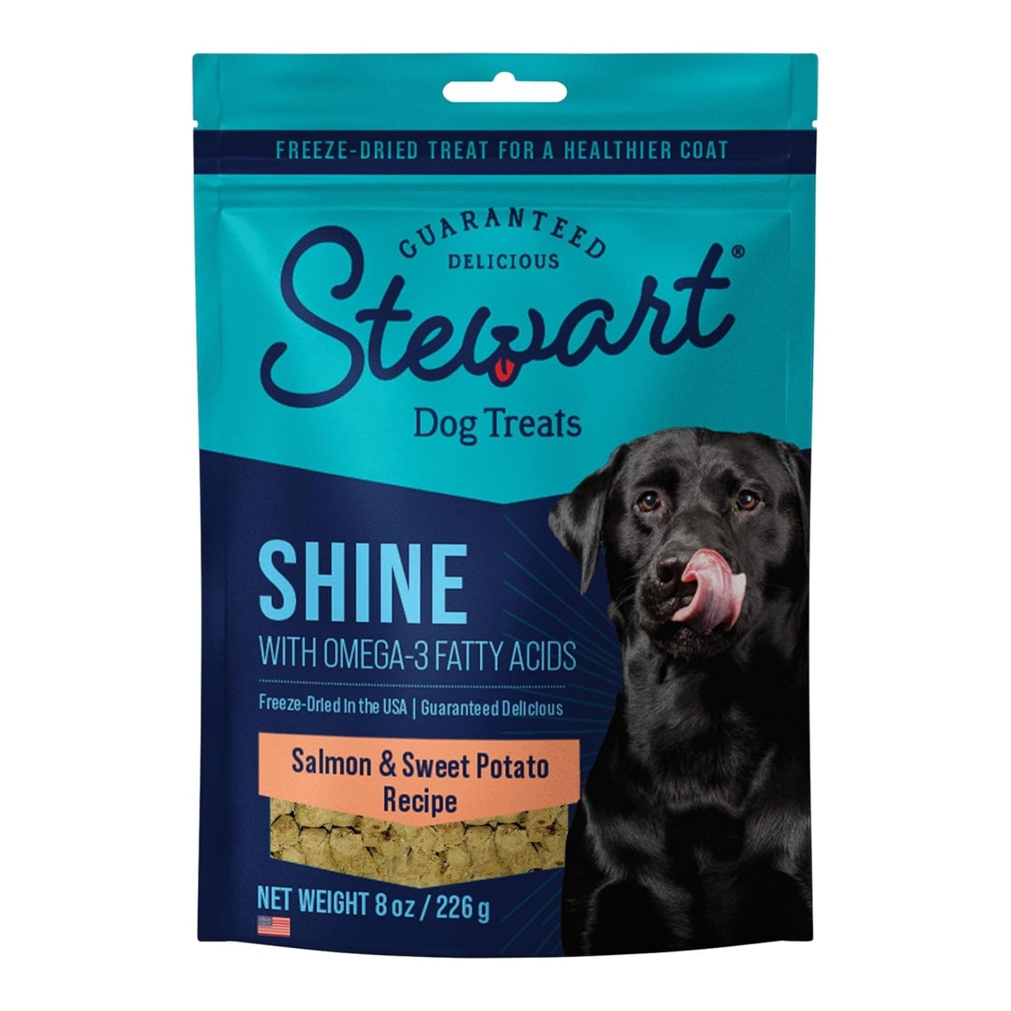 Stewart Freeze Dried Shine Dog Treats Pouch Salmon/Sweet Potato 8oz.