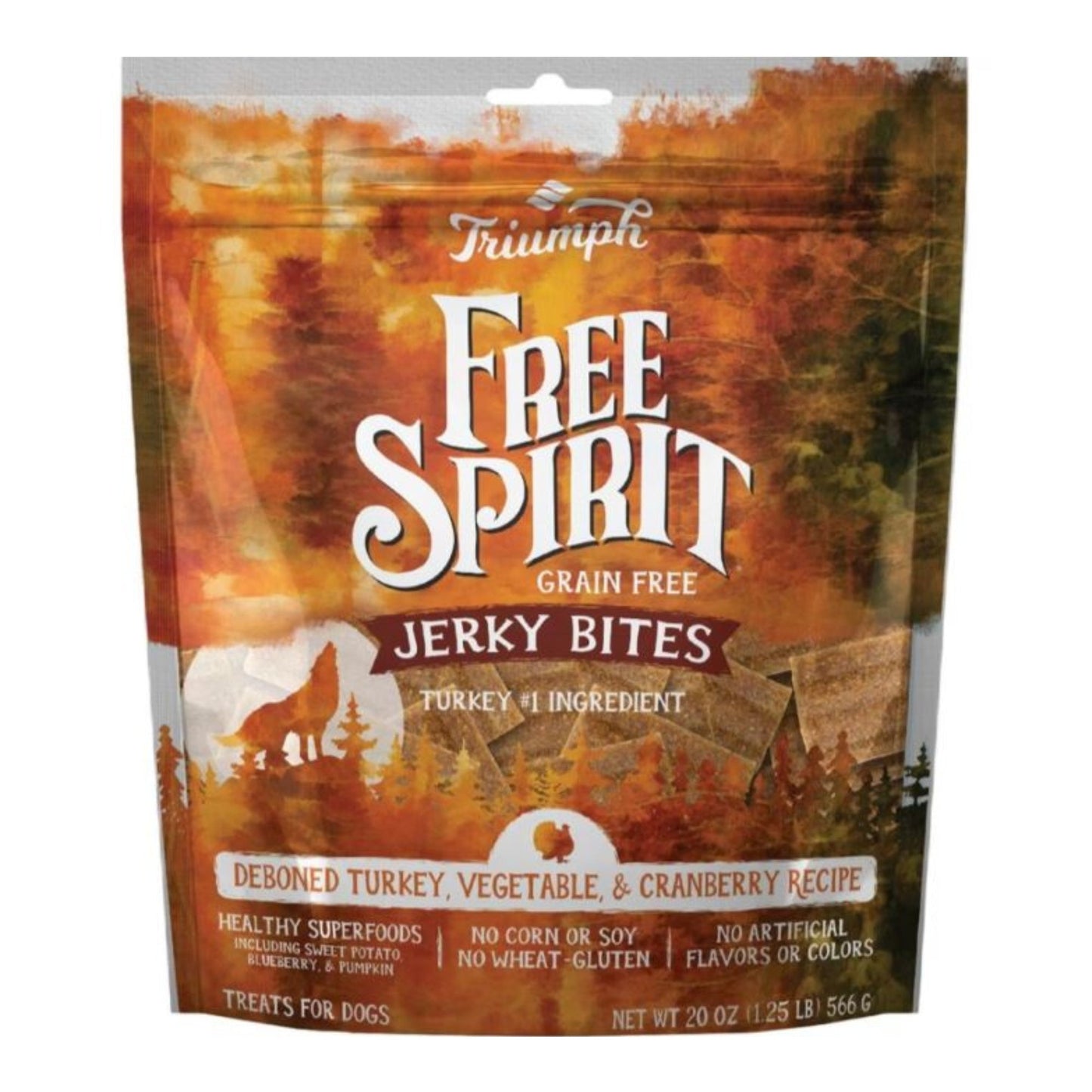 Triumph Grain Free Jerky Bites Dog Treats Turkey/Pea/Berry 20oz.