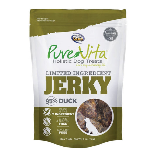 Pure Vita Dog Jerky Treat Duck 4oz.