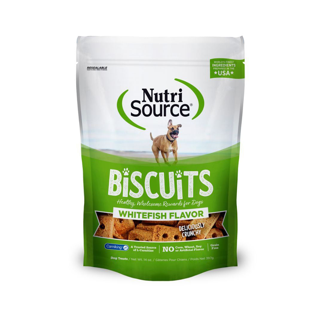 Nutrisource Dog Grain Free Biscuits Whitefish 14oz.