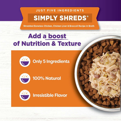 Wellness Bowl Boosters Simply Shreds 2.8oz. Chicken Chicken Liver Shred (Case of 12)