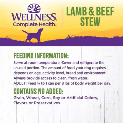 Wellness Dog Complete Health Stew Lamb Beef Brown Rice & Apple 12.5oz. (Case of 12)